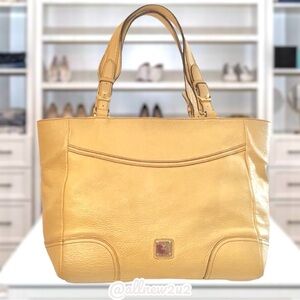 MCM Cream Tote Silver Imprinted Hardware MCM Lining